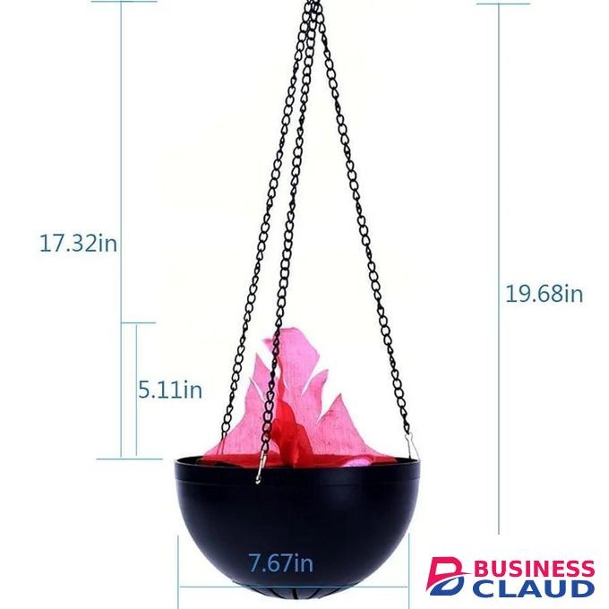 3D Fake Fire Flame Hanging Lamp Decoration, 110V Artificial Flickering Flame Campfire 3D Decorative Night Light Realistic Torch Light for Christmas Party Festival Decor
