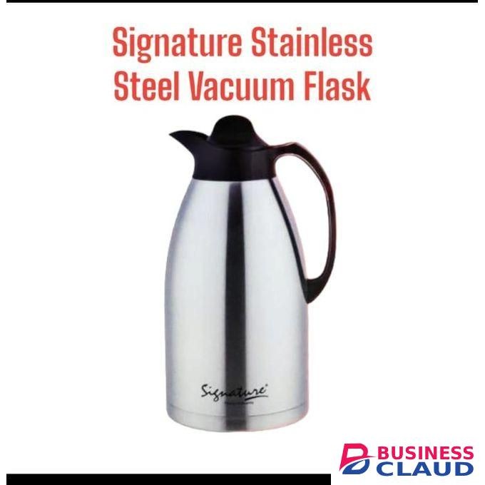 Signature Stainless Steel Insulated Unbreakable Vacuum Flask With Plastic Lid For Hot/Cold Beverages