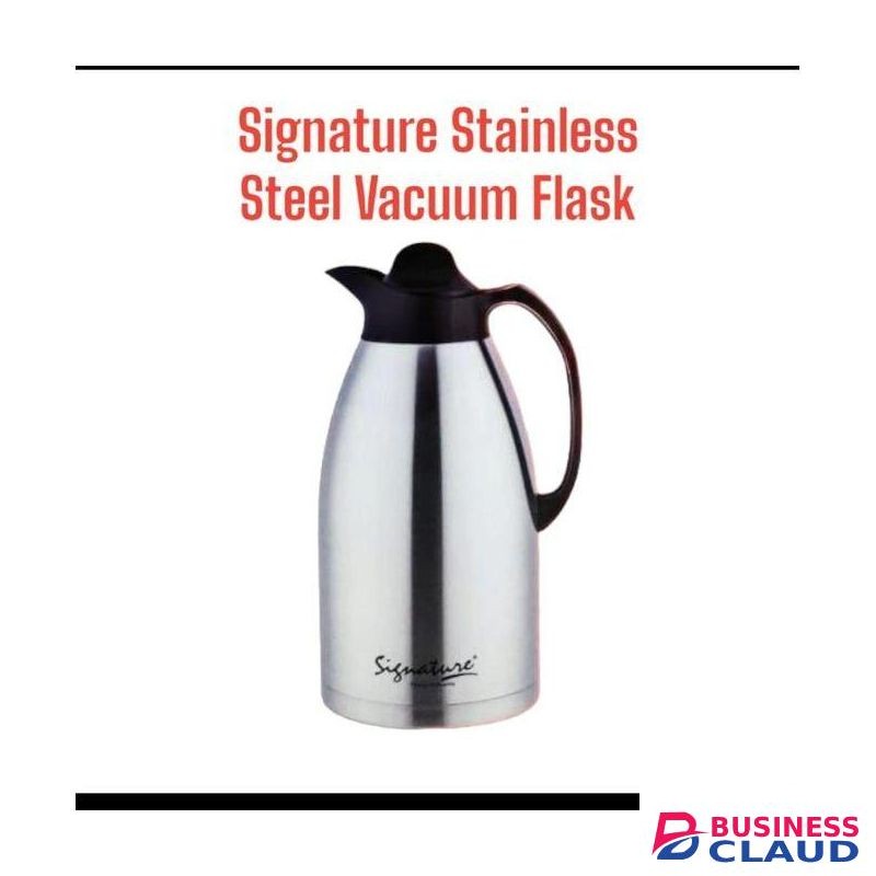 Signature Stainless Steel Insulated Unbreakable Vacuum Flask With Plastic Lid For Hot/Cold Beverages
