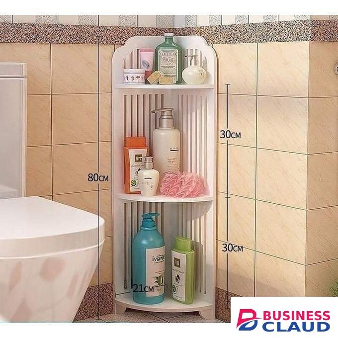 White Triangular 3 layer corner shelf