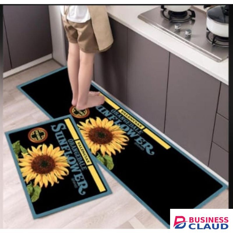 2pcs- Durable ,Non-Slip ,Washable,Rubber Kitchen Mat Set Rugs for Kitchen Floor