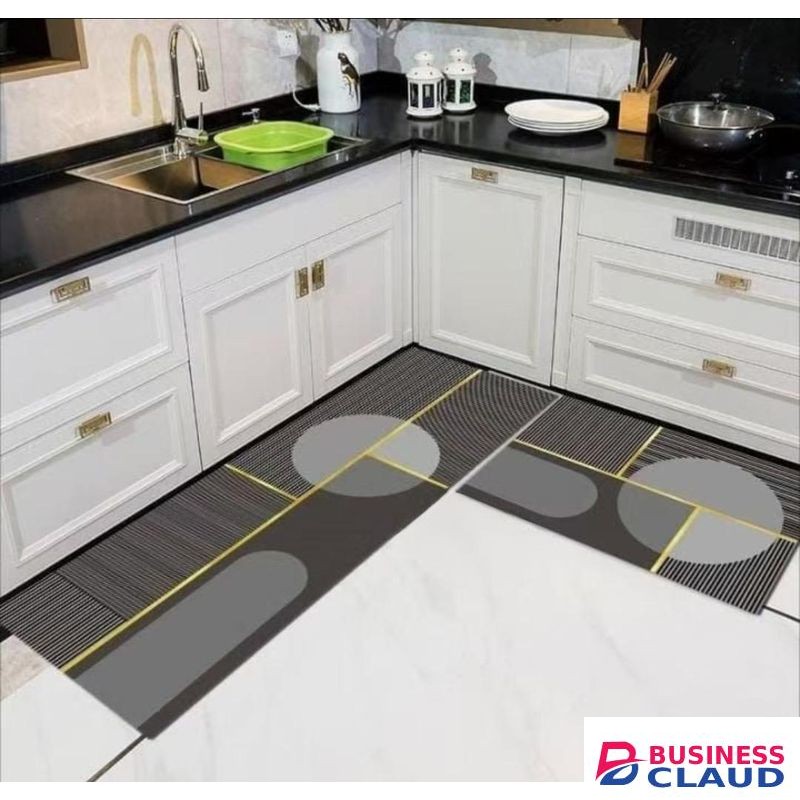 Non-Slip ,Washable,Rubber Kitchen Mat Set Rugs for Kitchen Floor-2pcs