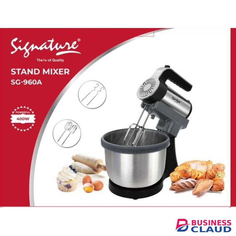 Signature Heavy Duty Kitchen Stand Mixer Machine, 400W Power, 4L Large Capacity, Stainless Steel Bowl