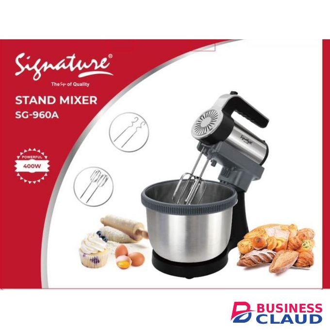 Signature Heavy Duty Kitchen Stand Mixer Machine, 400W Power, 4L Large Capacity, Stainless Steel Bowl