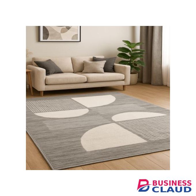 Mac Carpet Modern Grey Wave Pattern Carpet Rug – Soft Durable Floor Mat for Living Room, Bedroom & Office - Anti-Slip, Easy to Clean, Elegant Home Decor 5x8ft