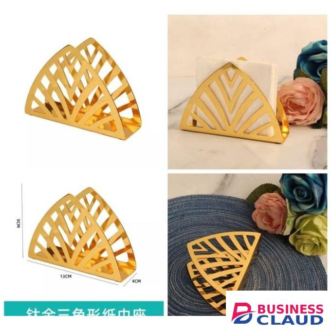 Golden Modern Decorative Metallic Napkin Serviette Holder For Kitchen,Dining ,Picnic ,Restaurant