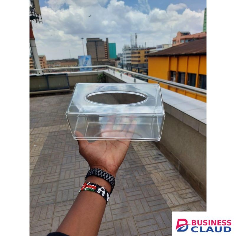 Elegant Transparent Acrylic Napkin Holder – Durable Serviette Organizer for Kitchen, Dining Table, Office & Events – 24x12x9cm Modern Tissue Storage Stand