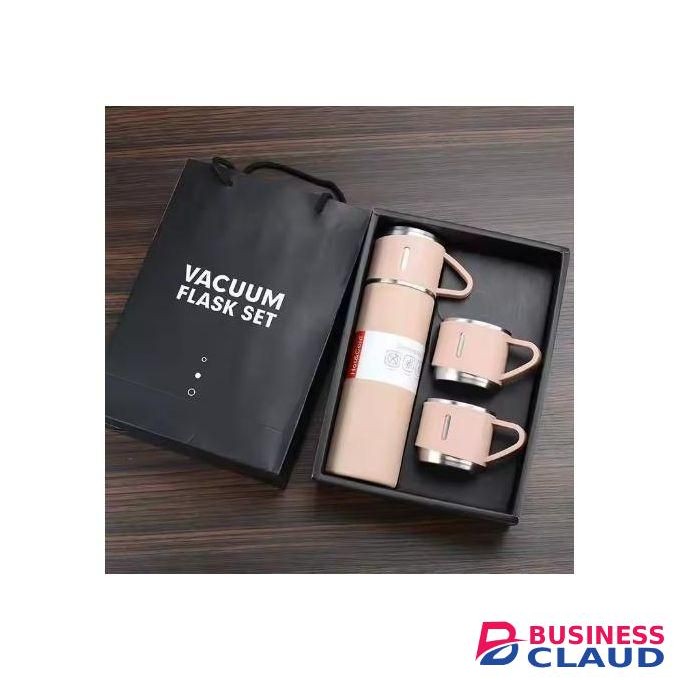 Unbreakable Stainless Steel Thermocup Gift Pack – 500ml Flask + 2 × 130ml Cups with Gift Bag