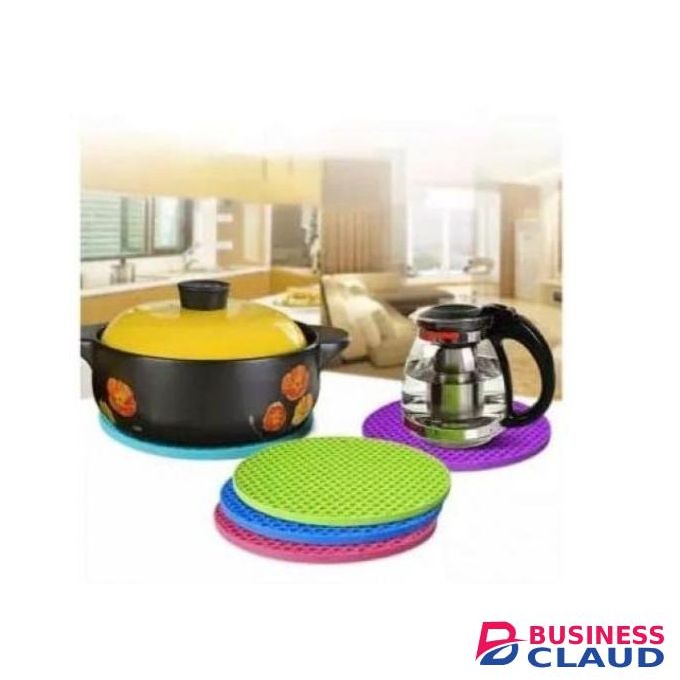 4pc Heat Resistant Non-Slip Silicone Pot Holders Trivet Pot Mat for Hot Pan and Pot Pads