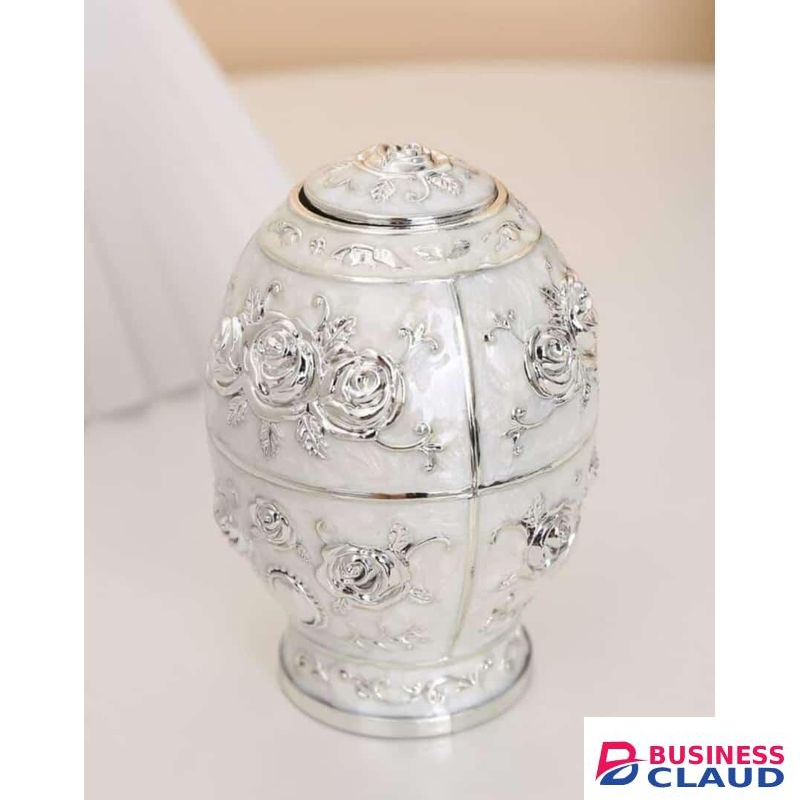 Fancy White Gold Serviette Box & Toothpick Holder