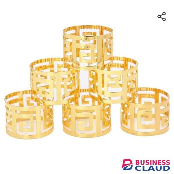 12pcs - Napkin Ring Gold