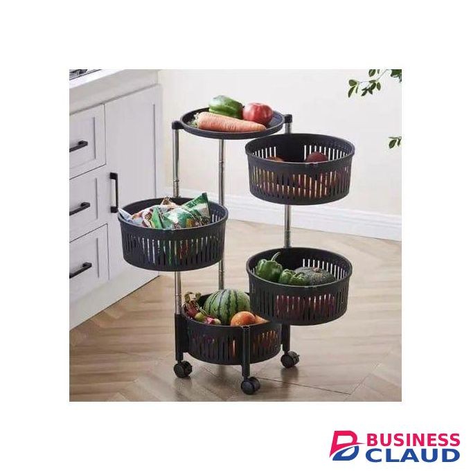 4 layer Hard plastic Rotating vegetable/fruit rack
