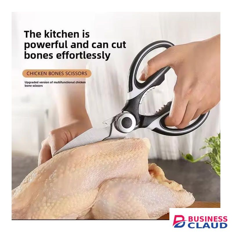 Multi-Purpose Kitchen Scissors For Meats, Herbs, Vegetables & Pastries Multifunctional Scissors With Protective Case, Nut Cracker & Bottle Opener