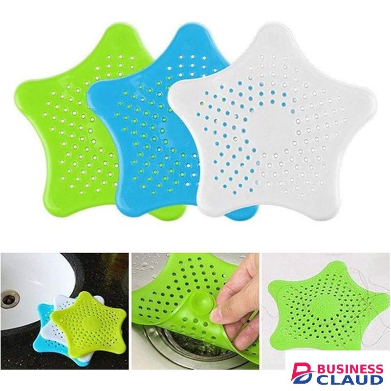 Silicone Star Shape Kitchen Sink Strainer - Shower Drain Hair Catcher - Anti-Clogging Floor Filter Bathroom - Kitchen Accessories (Multicolor) -2Pcs