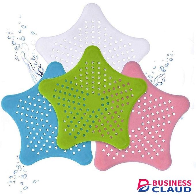 Silicone Star Shape Kitchen Sink Strainer - Shower Drain Hair Catcher - Anti-Clogging Floor Filter Bathroom - Kitchen Accessories (Multicolor) -2Pcs