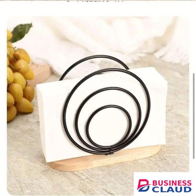 Metallic Hemisphere Bamboo Base Serviet Holder, Stylish and Durable Napkin Holder for Kitchen, Dining Table, Office, and Outdoor Use, Modern Elegant Design, Rust-Resistant and Eco-Friendly