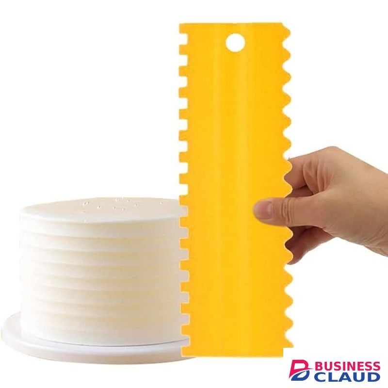 4Pcs Decorating Comb and Icing Smoother Set, Decorating Mousse Butter Cream Cake Edge Tools, Plastic 8 Styles Hanging Hook Design Cake Smoother for Baking DIY