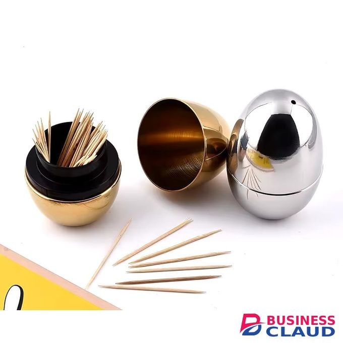 Eggs Shaped Toothpick Holder 304 Stainless Steel Toothpicks Storage Container Restaurant Toothpick Dispenser