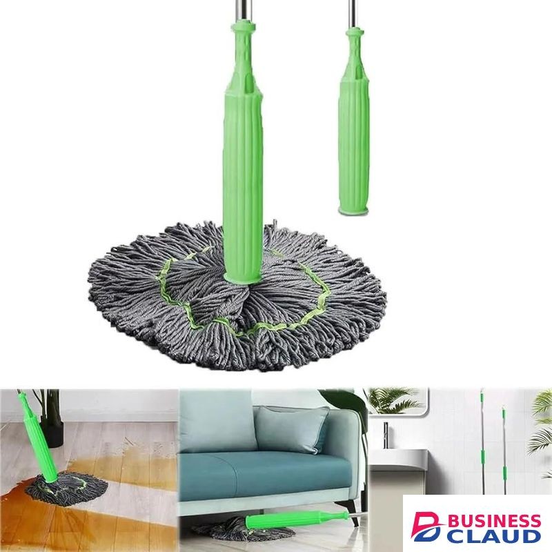 2 in 1 Dehydrated Mop, Self-Wringing Twist Mops for Floor Cleaning, Twist Mop, Microfibre Flat Mop, Wet Dry Dust Mop for Hard Floor, Kitchen Dust Cleaning Mop for Hardwood Laminate Tile Floors