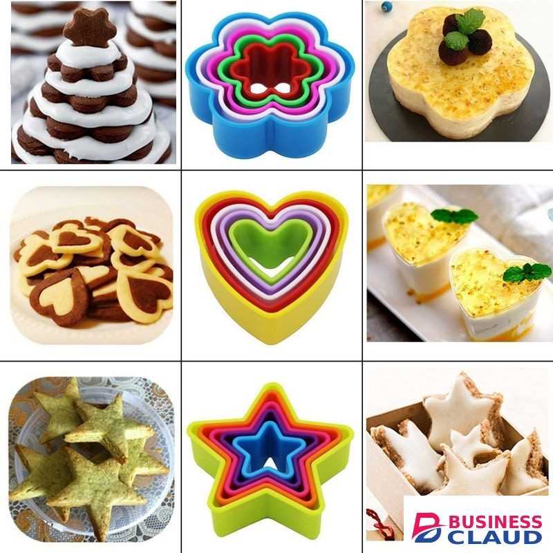 Double-Sided Plastic Cookie Dough Cutter Moulds - 1 Set