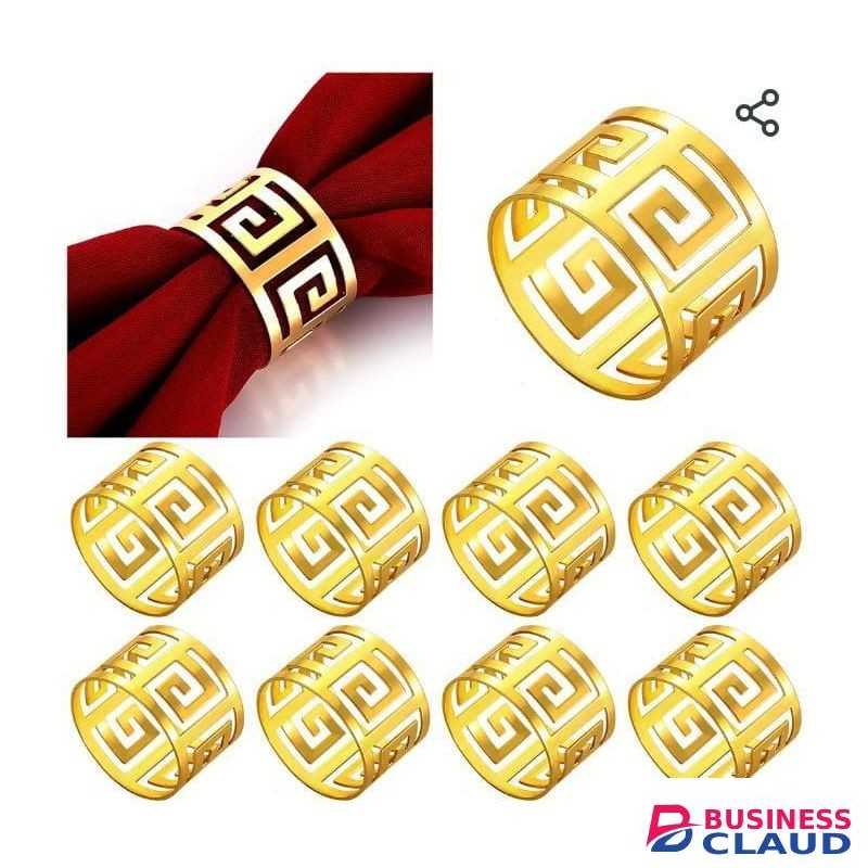 6pcs Gold Napkin Ring Chair Buckles Birthday Party Table Decoration Wedding Favors Christmas Dinner Table Napkin Holders