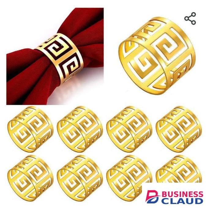 6pcs Gold Napkin Ring Chair Buckles Birthday Party Table Decoration Wedding Favors Christmas Dinner Table Napkin Holders