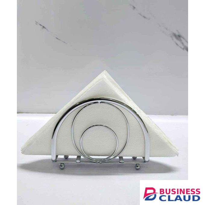 Serviette Napkin Holder Small Steel Vertical Semi-Circular Stainless Steel Paper Towel Holder Square Tissue Dining Hotel Restaurant Countertop