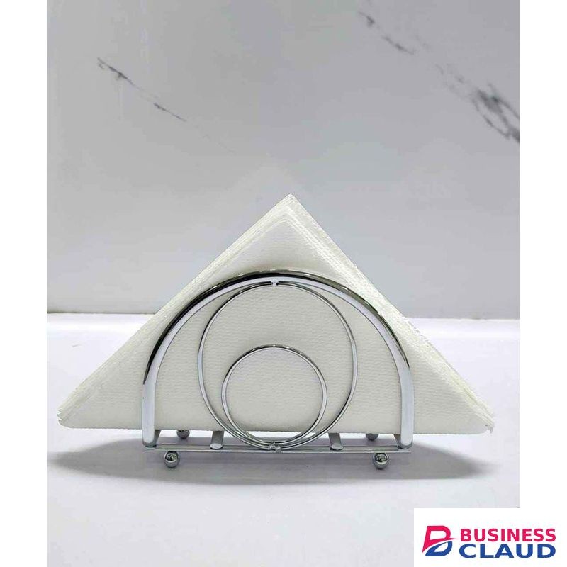 Serviette Napkin Holder Small Steel Vertical Semi-Circular Stainless Steel Paper Towel Holder Square Tissue Dining Hotel Restaurant Countertop