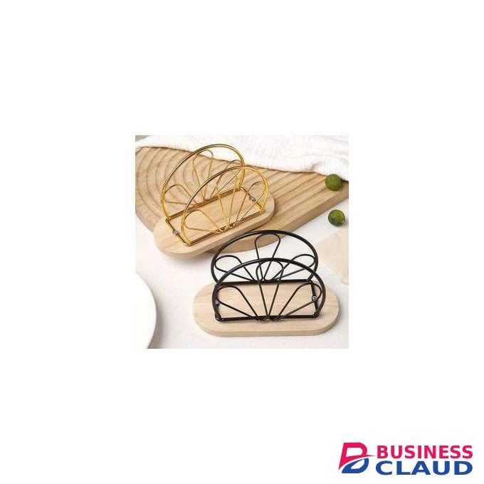 Serviette Holder With Bamboo Base