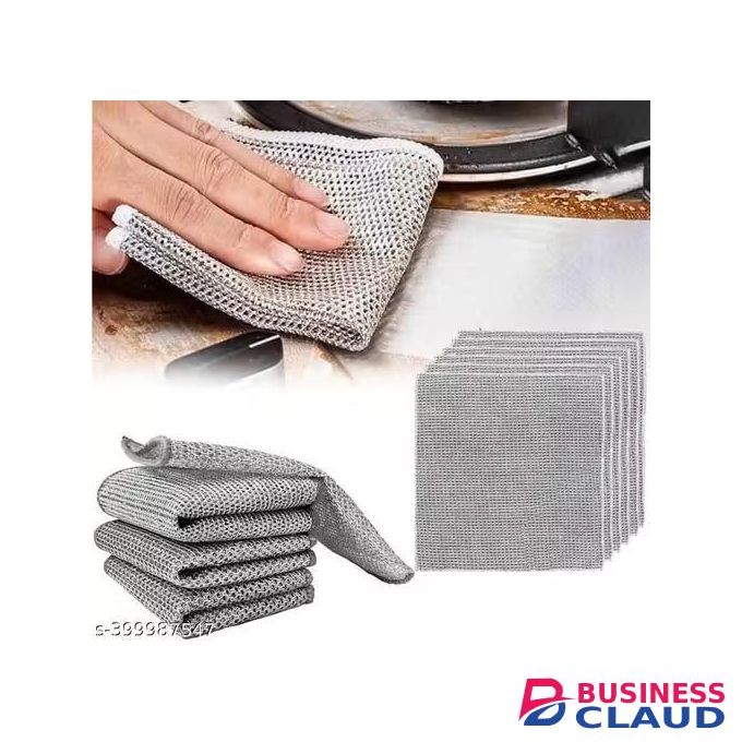 10pcsbNon-Scratch Wire Dishcloth for Washing Dishes, Multifunctional Wire Dishwashing Rags for Wet and Dry, Easy Rinsing Reusable Wire Cleaning Cloth for Kitchen, Sinks, Pots, Pans