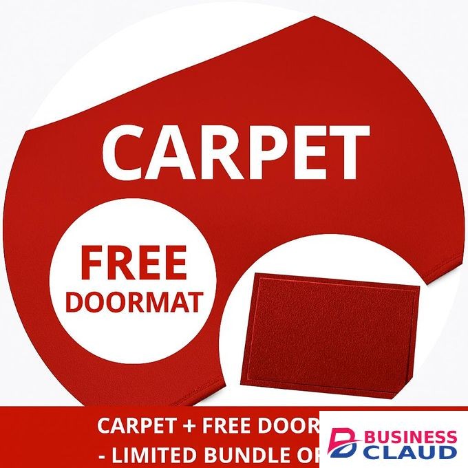 Mac Carpet Luxurious Red Area Rug Carpet + FREE Door Mat – Stylish Carpets & Perfect for Modern Living Rooms Floor Mat