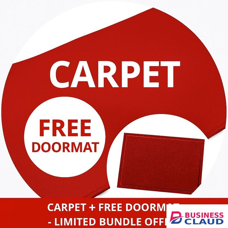 Mac Carpet Luxurious Red Area Rug Carpet + FREE Door Mat – Stylish Carpets & Perfect for Modern Living Rooms Floor Mat