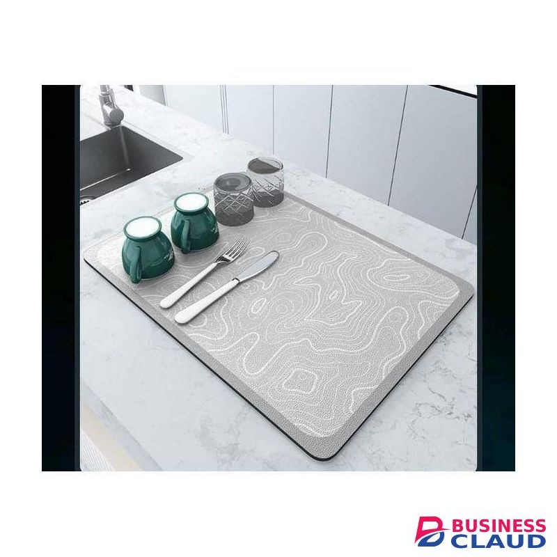 Absorbent Anti-slip Coffee Dish Kitchen Draining Mat Drying Quick Dry Drain Pad