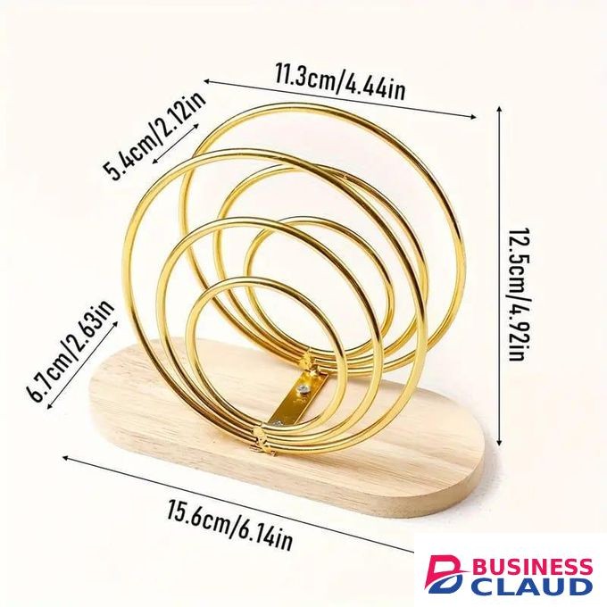Metallic Serviette Holder Napkin Holder with Wooden Base