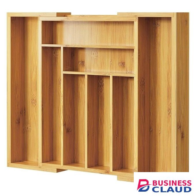 Bamboo Silverware Organizer, Expandable Cutlery Tray, Utensil Drawer Organizer in Kitchen for Spoons Forks Knives, Multipurpose Use, Natural, Large