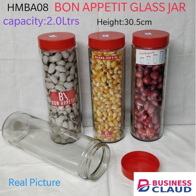 Bon appetit Glass Storage Jar(spaghetti) 2ltrs 1PC