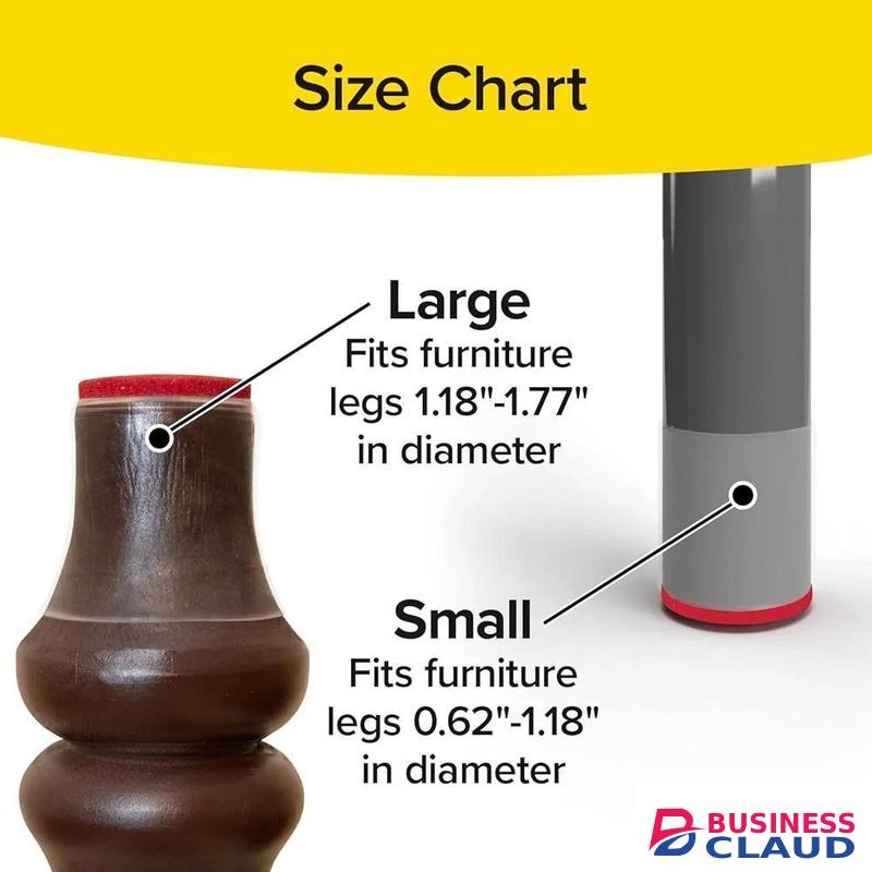 Ruby Sliders Chair Leg Protectors For Hardwood Floors, Fits All Shape Chair Legs, Furniture Pads, 8 Pack