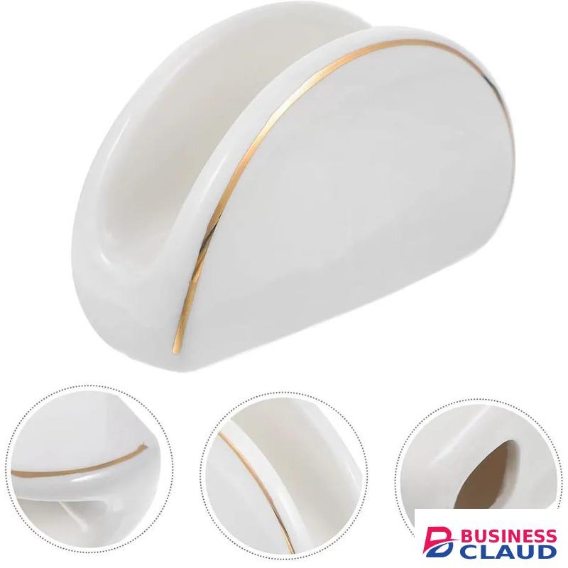 Ceramic gold ring serviette holder.