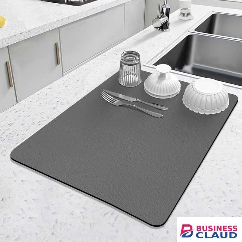Small Dish Drying Mats for Kitchen Counter, Super Absorbent Dish Drying Pad, Diatomite Coffee Mat Heat Resistant Mat with Anti-slip Rubber Backed