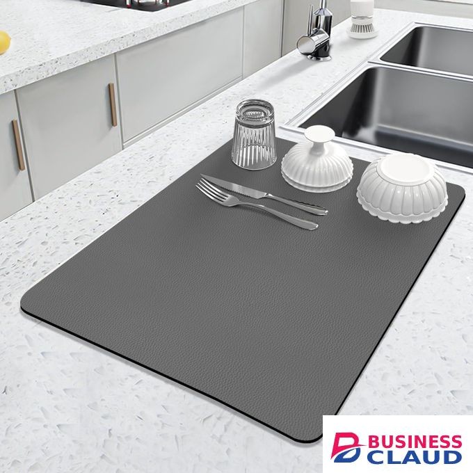 Small Dish Drying Mats for Kitchen Counter, Super Absorbent Dish Drying Pad, Diatomite Coffee Mat Heat Resistant Mat with Anti-slip Rubber Backed