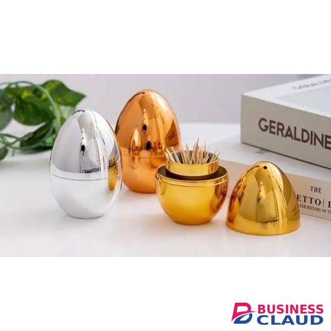 Egg shape toothpick holder, Available in 3 colours gold,rosegold &silver