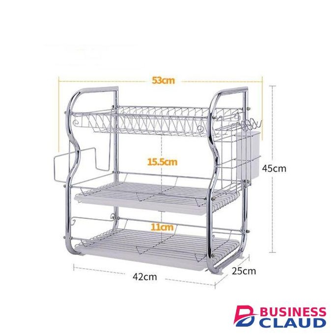 3 Tier Stainless Steel Dish Rack.