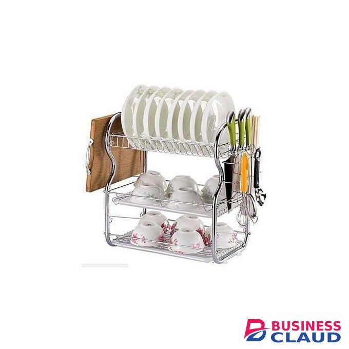 3 Tier Stainless Steel Dish Rack.