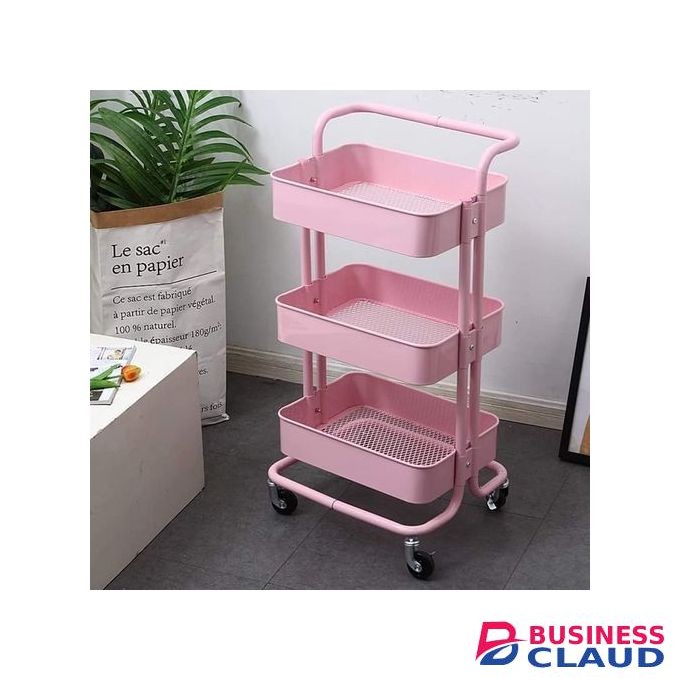 3 Tier Metallic Movable Trolley.