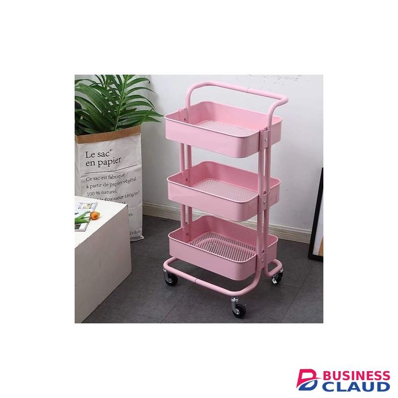 3 Tier Metallic Movable Trolley.