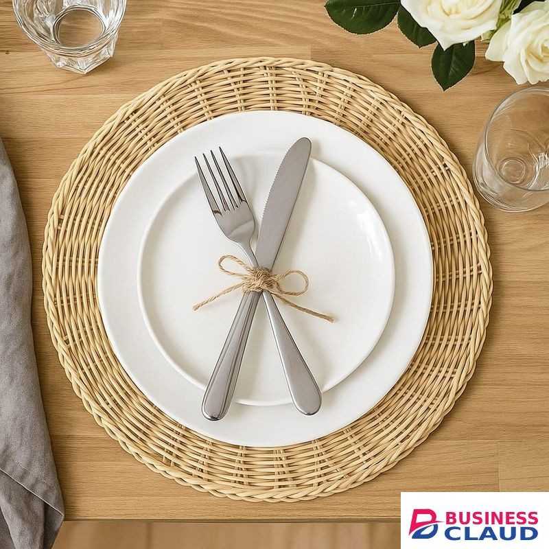 6pc woven rattan table mats