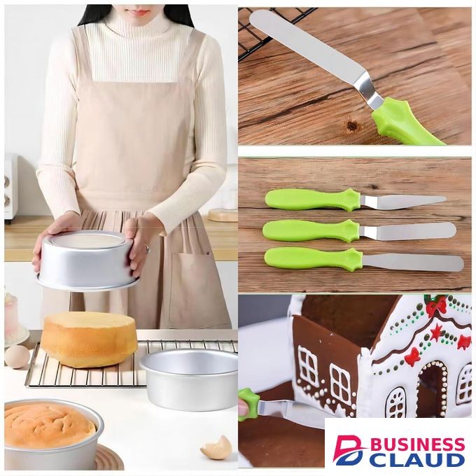 Cake Cream Spatulas, 3 Pieces of Cake Angled Spatula with Stainless Steel, Professional Cake Decorating, Pastry & Baking, Icing Frosting Cream Chocolate Cake Spatula-3pcs(set)