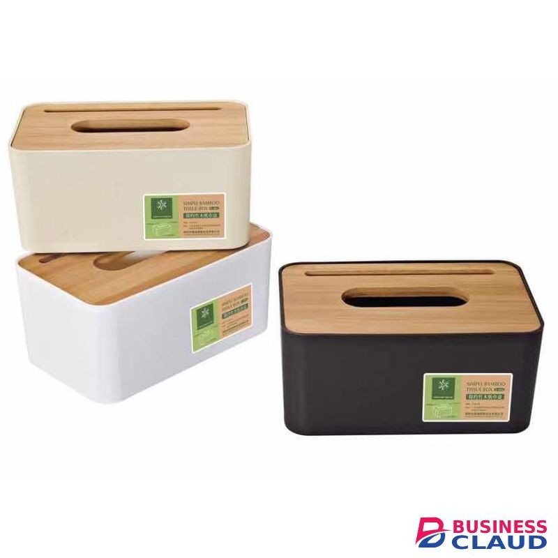Bamboo Cover Tissue & Napkin Storage Box