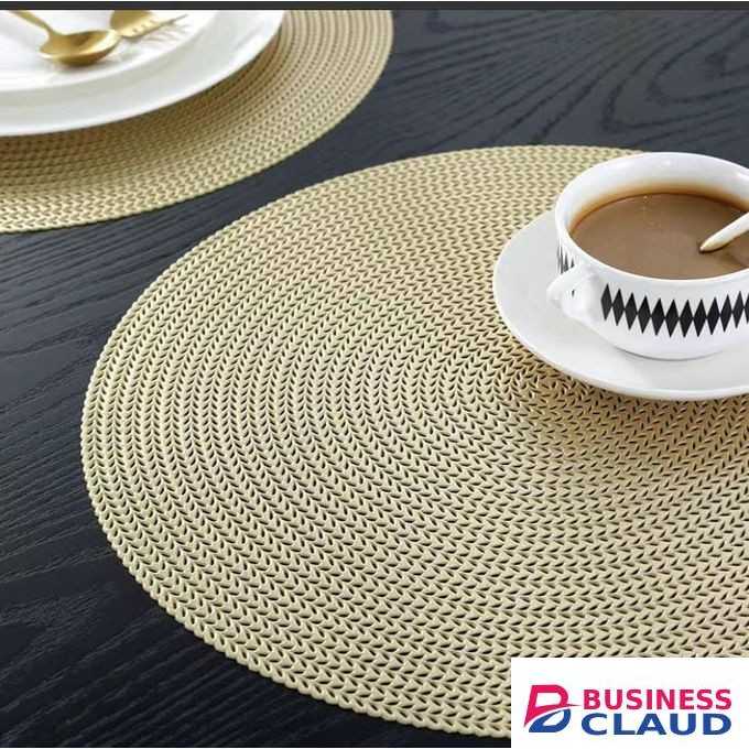 6pcs Golden round table mats