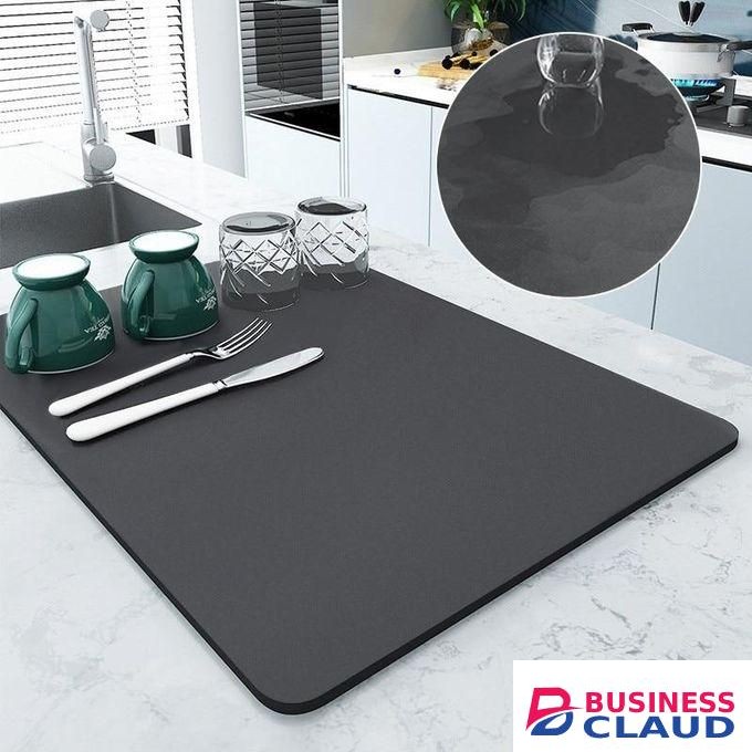 CJ28-8 Marbling Kitchen Drain Pad Placemat Quickly Dry Coffee Bar Mat Dish Drying Mat Hide Stain Rubber Tableware Pad Cup Bottle Rugs
